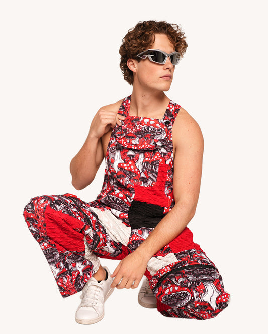 Secret of Life Mushroom Zip Off Overalls